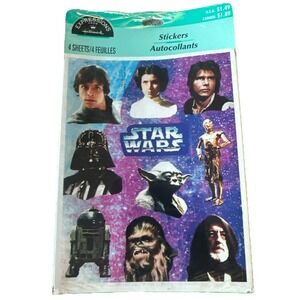 Vintage STAR WARS STICKERS 1995 Hallmark Unopened Many Sheets‎